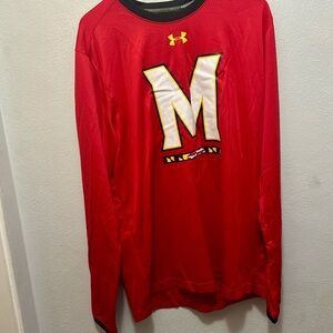 Under Armour University of Maryland Red Men's Loose Heat Gear Shirt